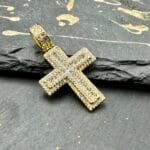 naszyjnik/Zawieszka Krzyżyk Ice Złota- męska biżuteria ze stali chirurgicznej