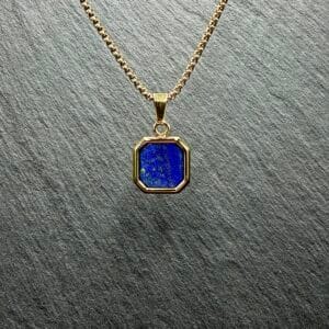 Naszyjnik Lapis Złoty- stal szlachetna, która nie czernieje