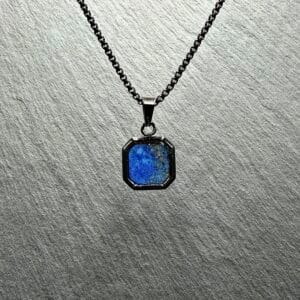 Naszyjnik Lapis Czarny- biżuteria stalowa premium