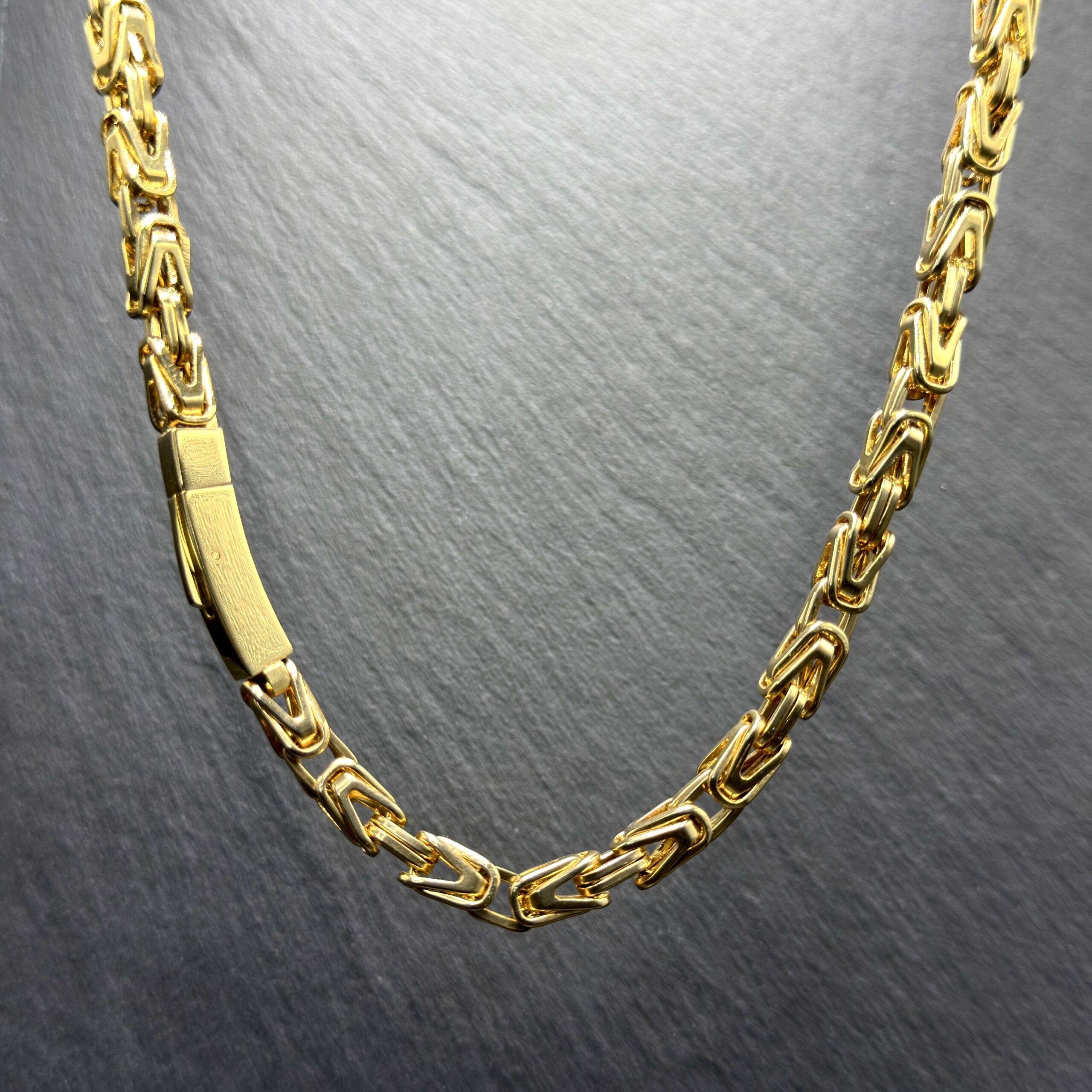 Łańcuszek Królewski Złoty- biżuteria stalowa premium