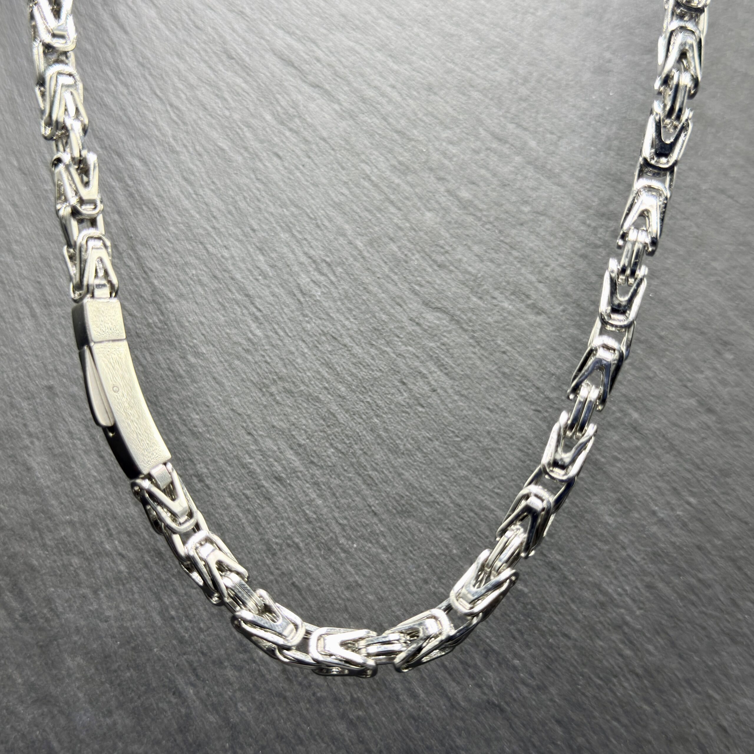 Łańcuszek Królewski Srebrny 6mm- trwała stal 316L