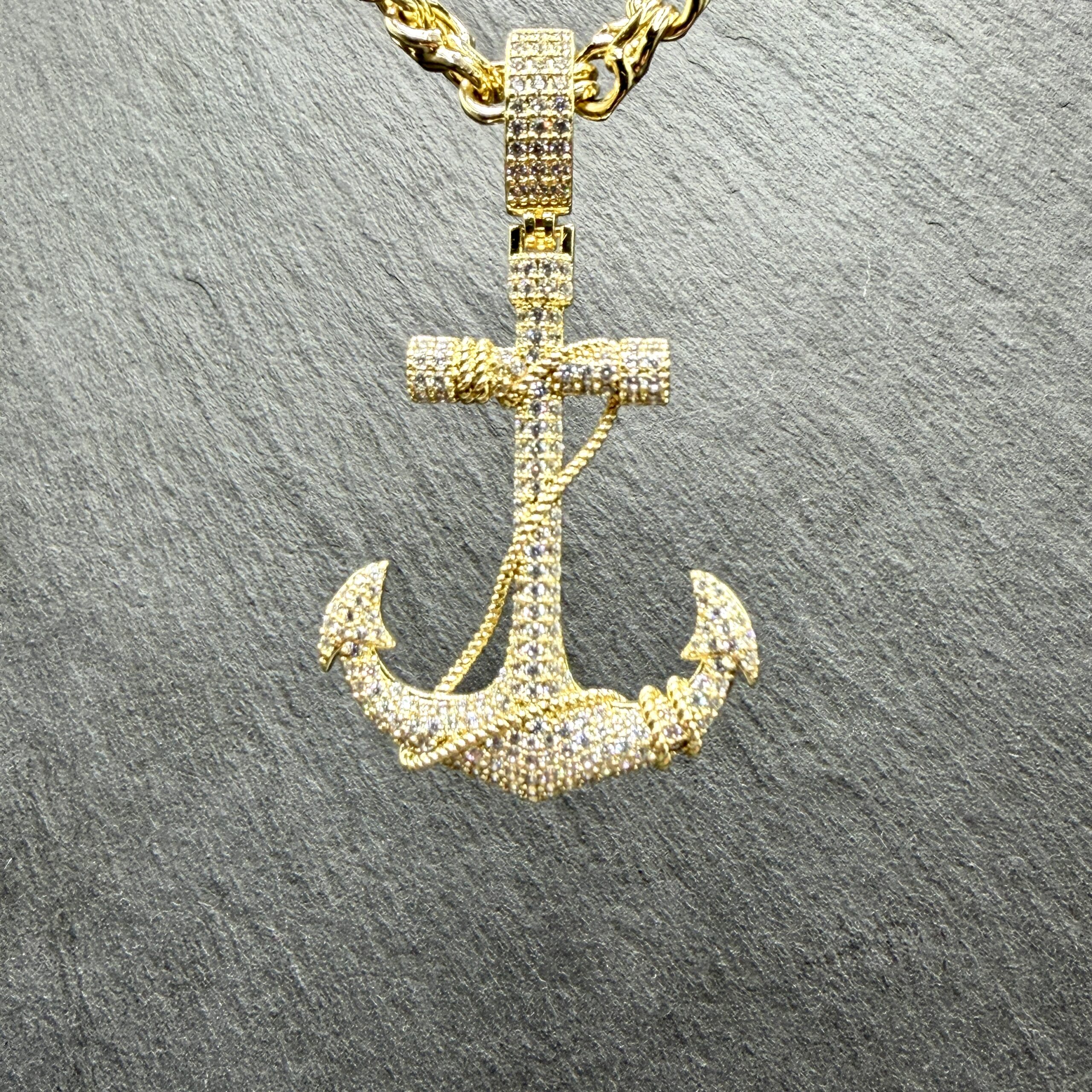 Zawieszka kotwica Ice Złota- trwała stal 316L