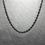 Łańcuszek Splot Kordel Czarny- trwała stal 316L