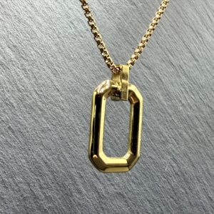 Naszyjnik Frame Złoty- męska biżuteria ze stali chirurgicznej