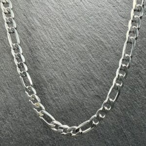 Łańcuszek figaro srebrny 5mm- trwała stal 316L