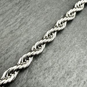 Srebrna bransoletka kordel 4mm- biżuteria stalowa premium