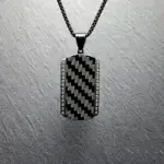 Zawieszka Carbon Shield - Stal Czarna - męska biżuteria ze stali chirurgicznej