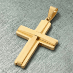 Zawieszka krzyżyk classic złota- biżuteria stalowa premium