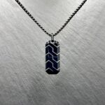 Naszyjnik Chevron Czarny- biżuteria stalowa premium