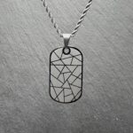 Zawieszka Geometric Srebrna - męska biżuteria ze stali chirurgicznej